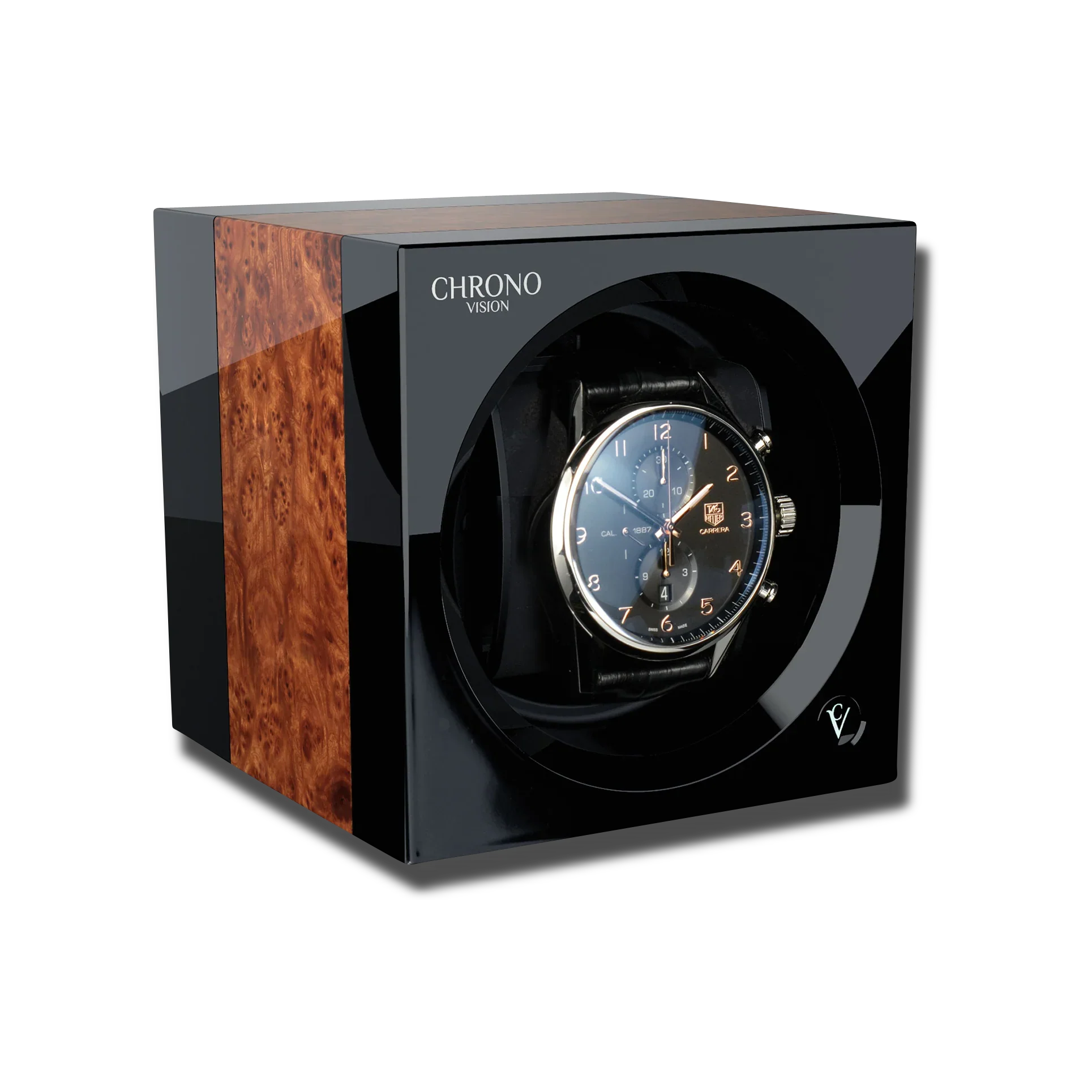 Remontoir Montre Bois Noyer Noir Luxe