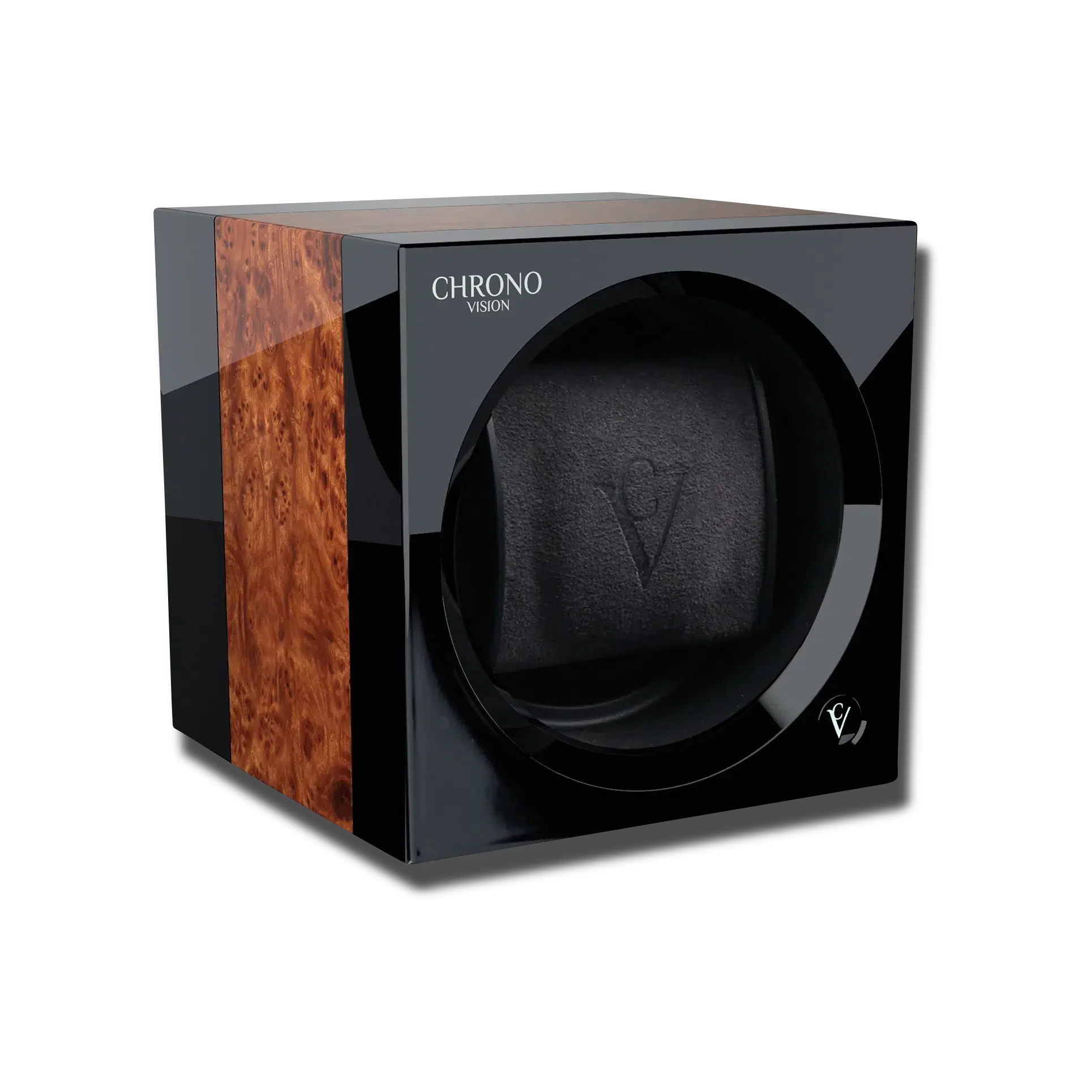 Remontoir Montre Bois Noyer Noir Luxe