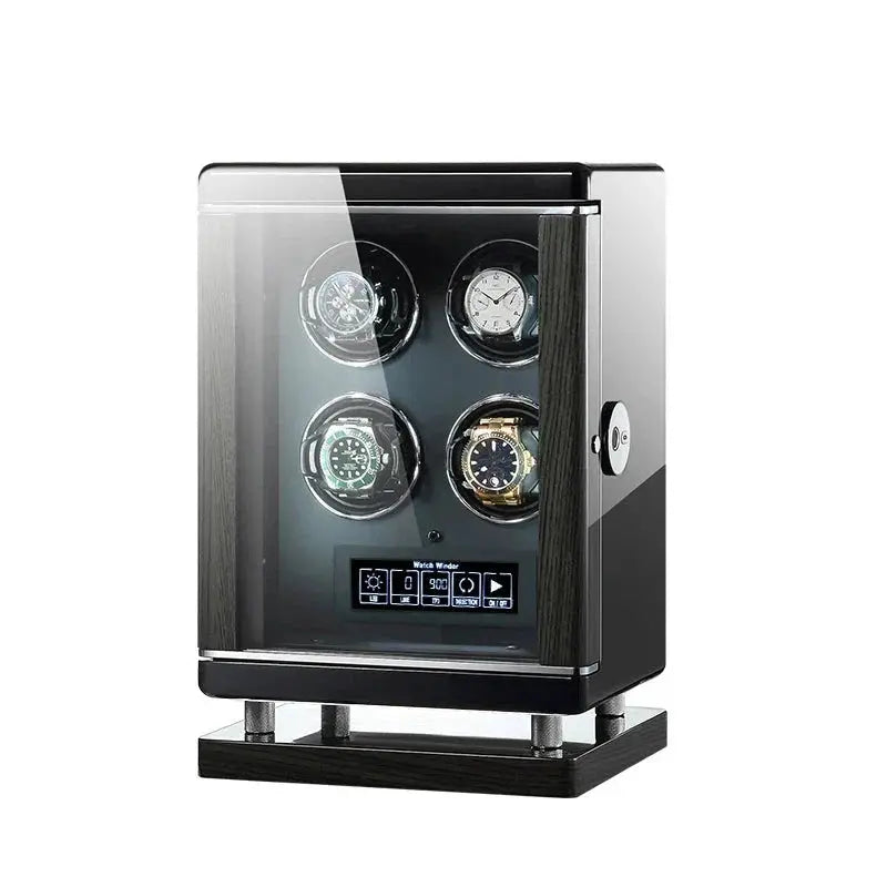Coffre Fort Montre Bois Noir 4 Places