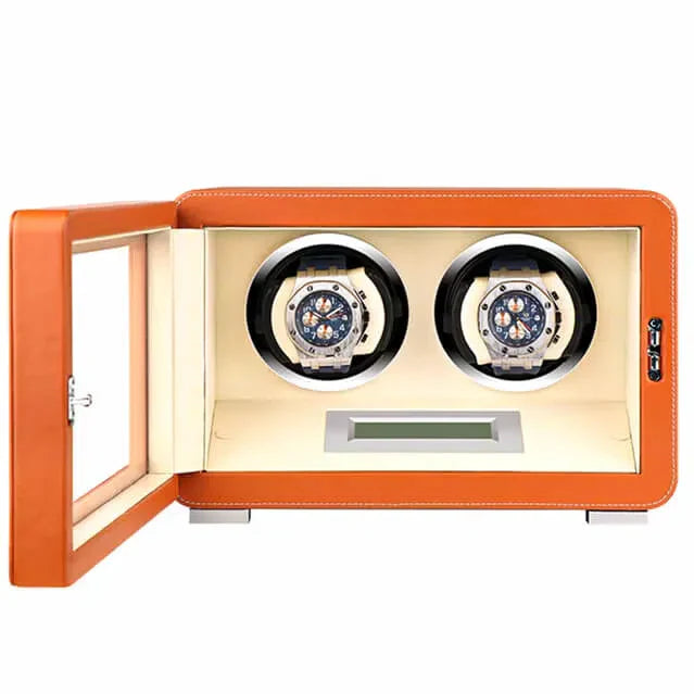 Remontoir Montre Cuir Velours Retro Double 2 Places