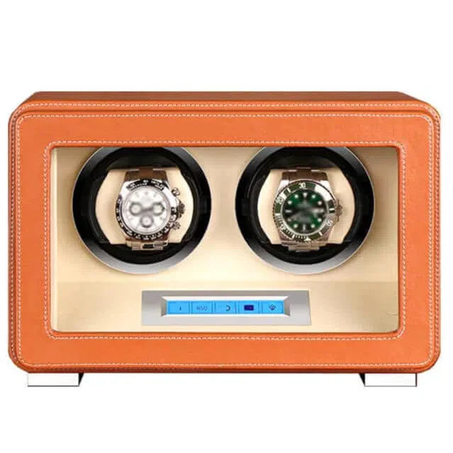 Remontoir Montre Cuir Velours Retro Double 2 Places