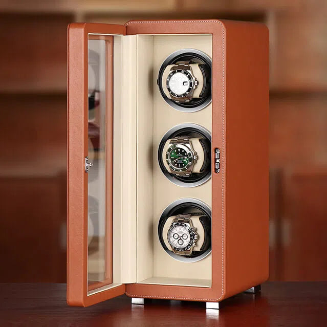 Remontoir Montre Cuir Velours Retro Tour 3 Places