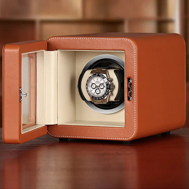 Remontoir Montre Cuir Microfibre Retro Vintage 1 Place