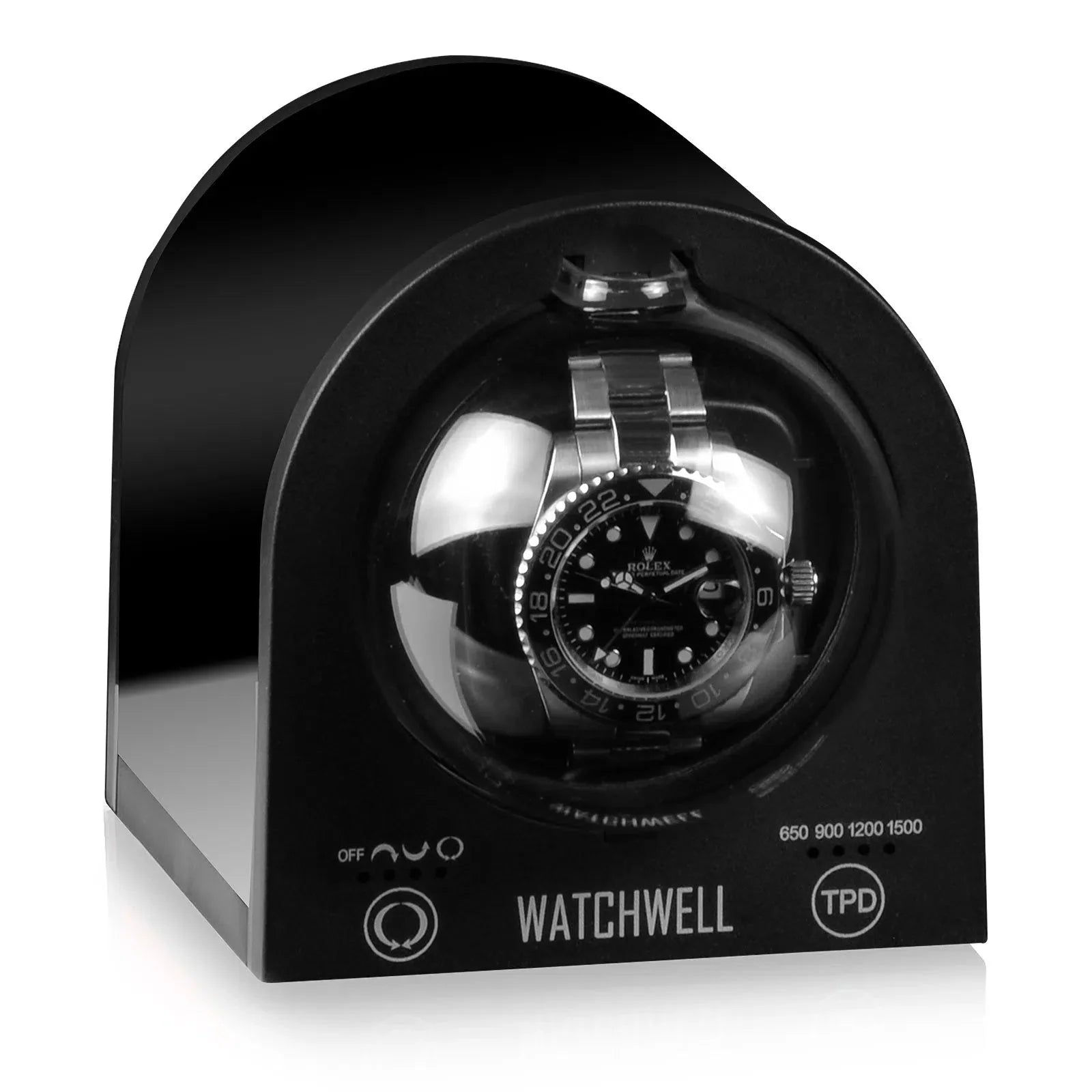 Remontoir Montre Plastique Noir Brillant 1 Place
