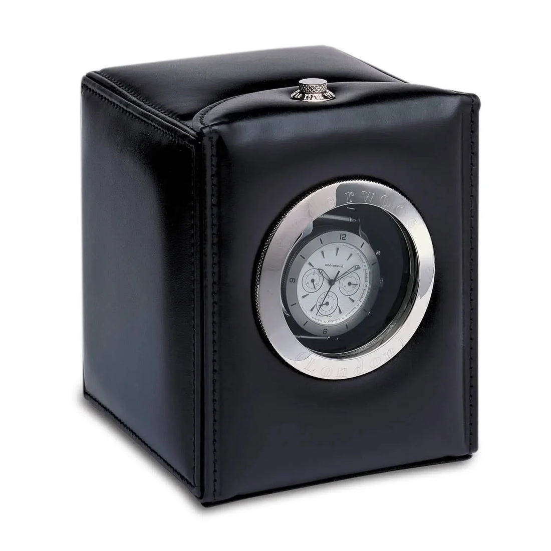 Remontoir Montre Automatique 1 Place Cuir Pleine Fleur Noir