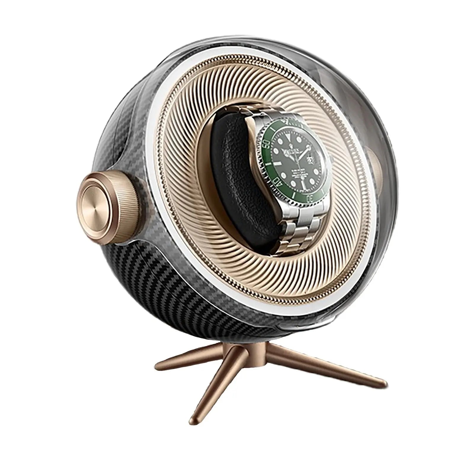 Remontoir Montre Acrylique Tripode Fibre Carbone Silencieux
