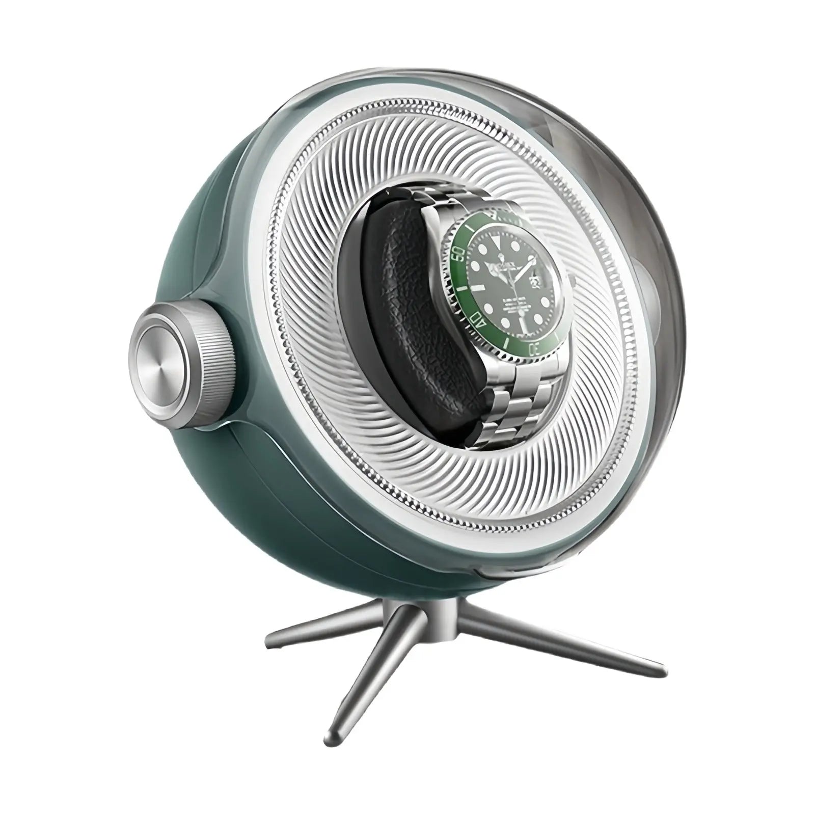 Remontoir Montre Acrylique Tripode Vert Silencieux