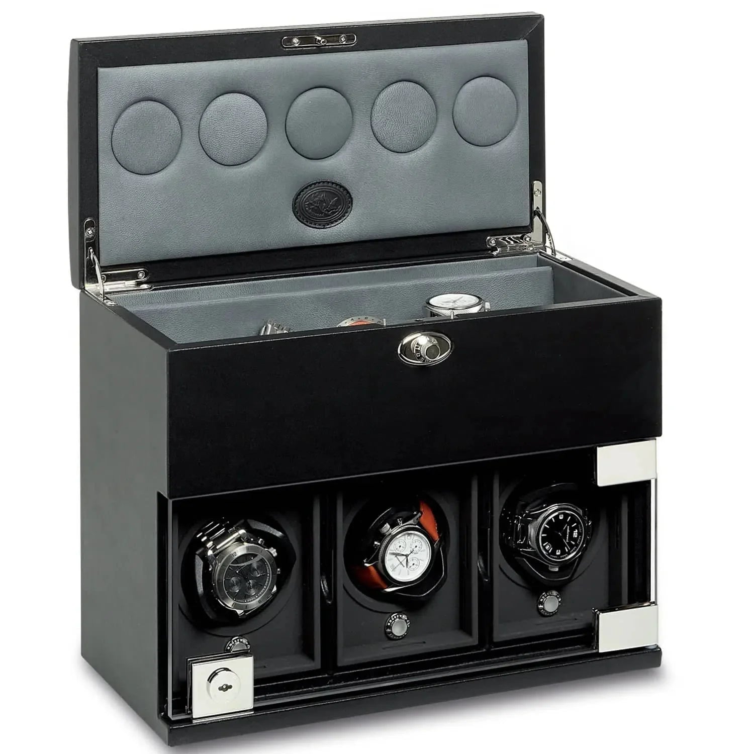 Remontoir Montre Cuir Luxe 3 Places Silencieux