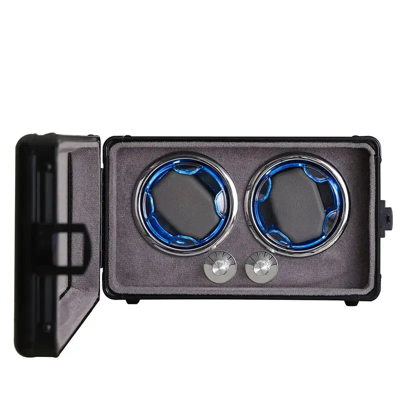 Coffre Fort Montre Métal Duo Noir Aluminium 2 Places