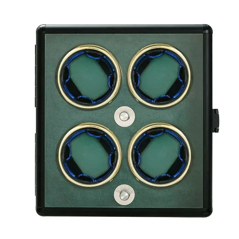 Coffre Fort Montre Métal Quatuor Vert Émeraude 4 Places
