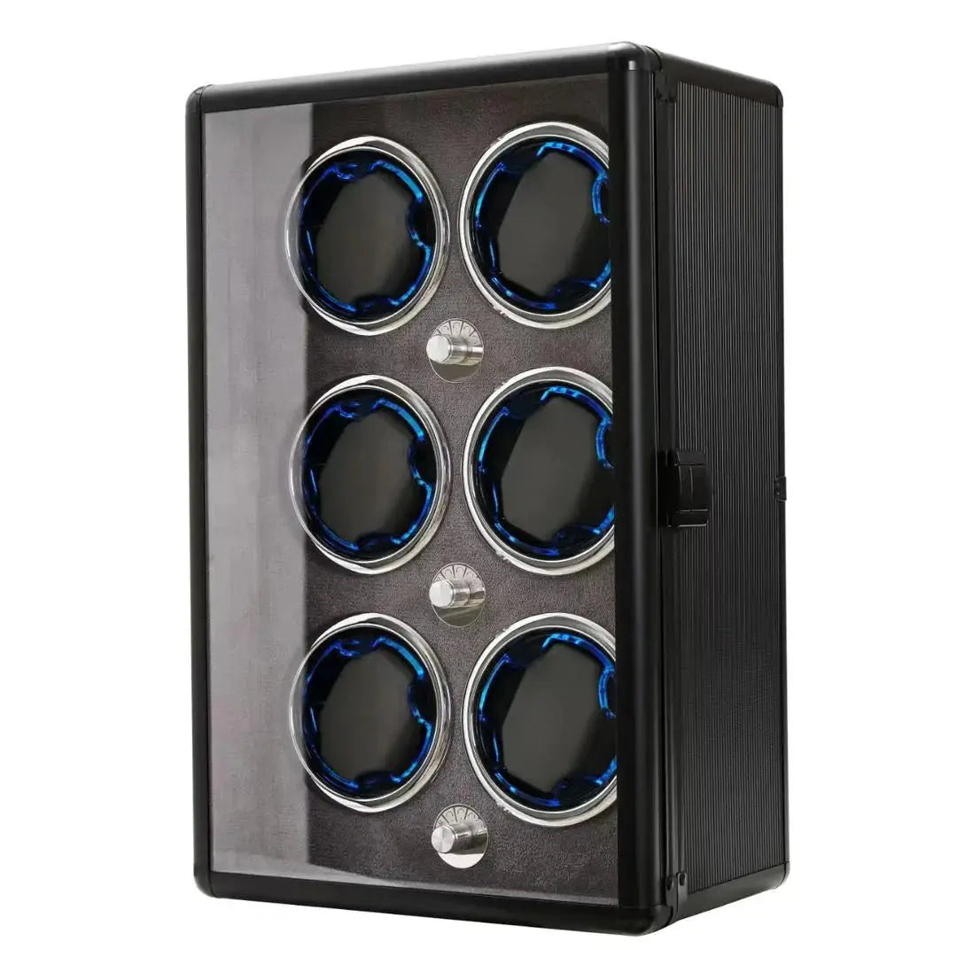 Coffre Fort Montre Métal Sextuor Noir Aluminium 6 Places