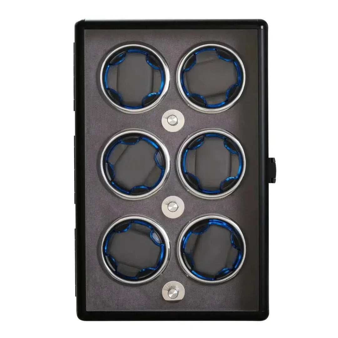 Coffre Fort Montre Métal Sextuor Noir Aluminium 6 Places