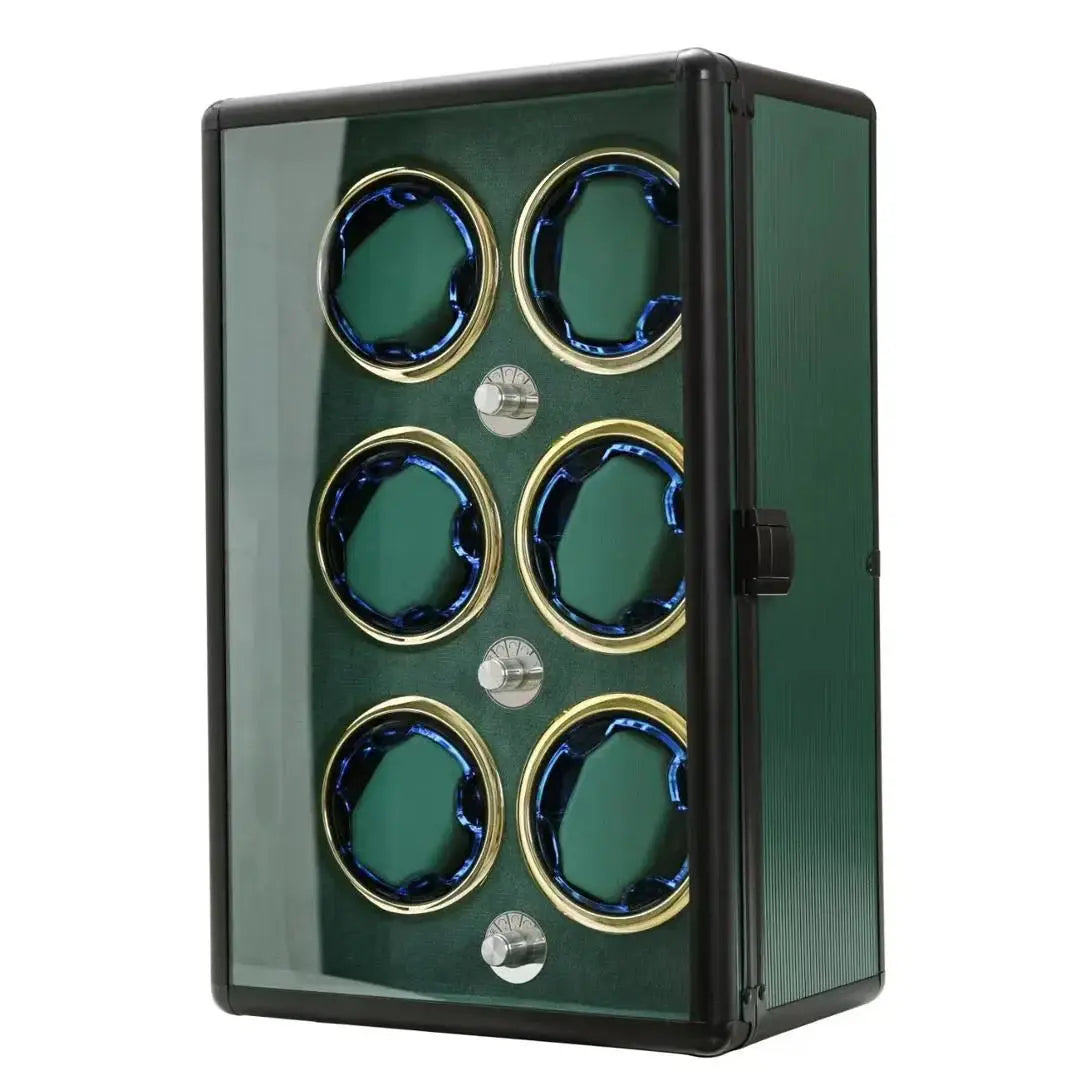Coffre Fort Montre Métal Sextuor Vert Aluminium