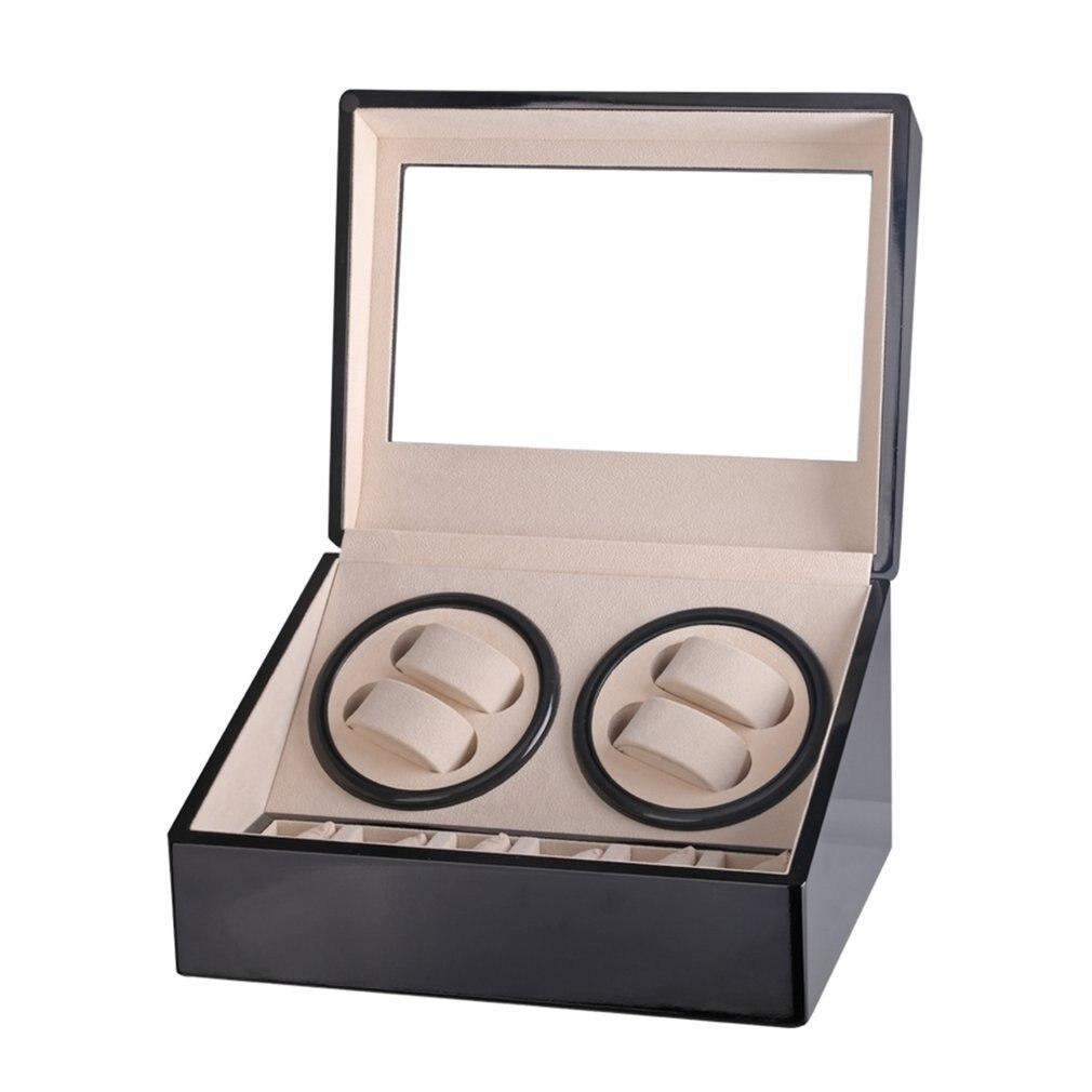 Remontoir Montre Automatique Bois 4 Slots Noir Marron