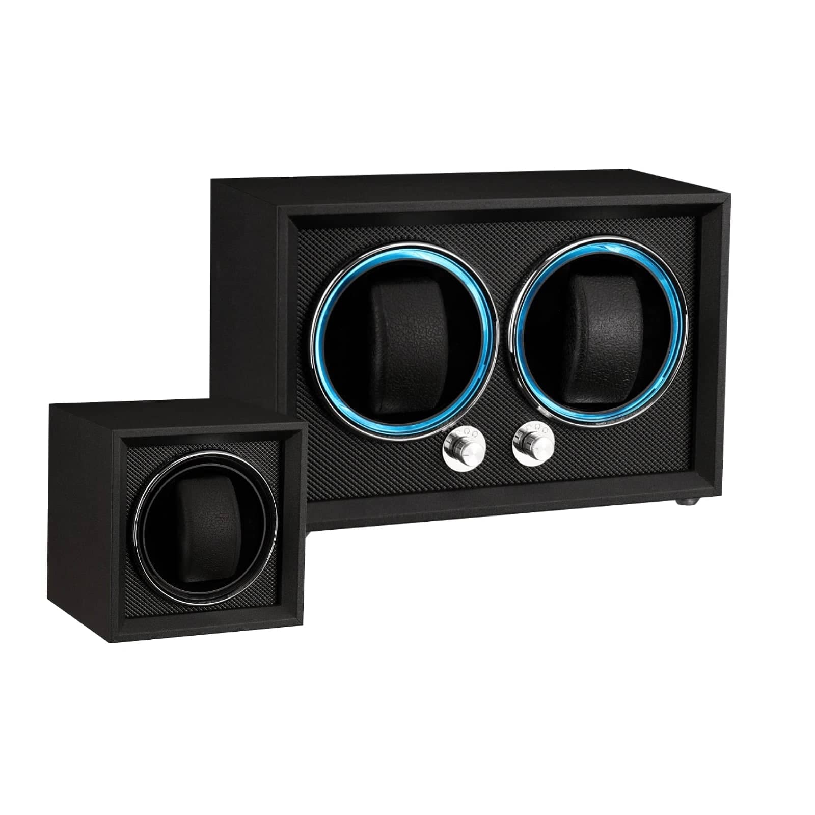 Remontoir Montre Bois Noir Double Cube
