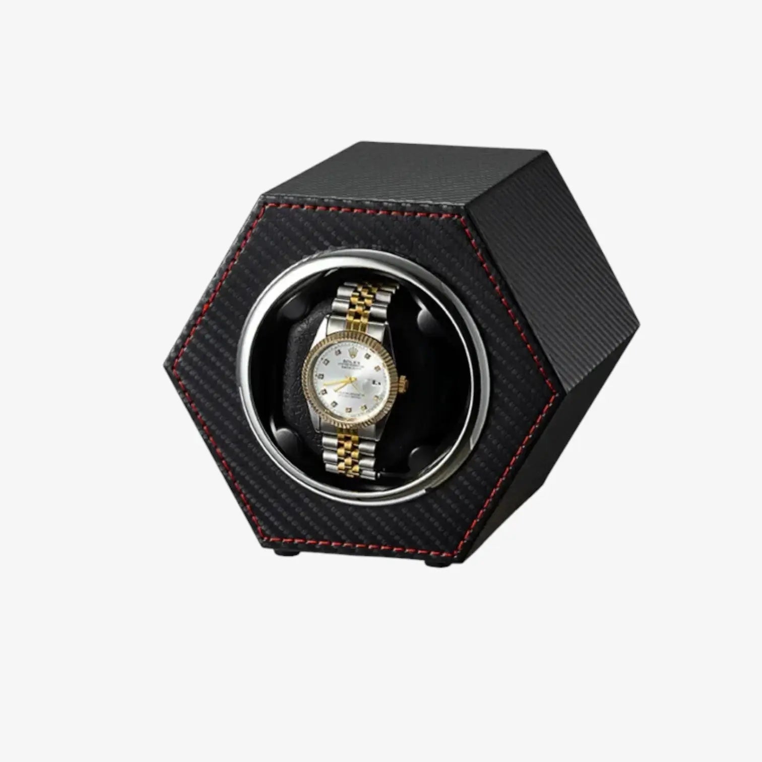 Remontoir Montre Cuir Hexagonal Vibrato Luxe