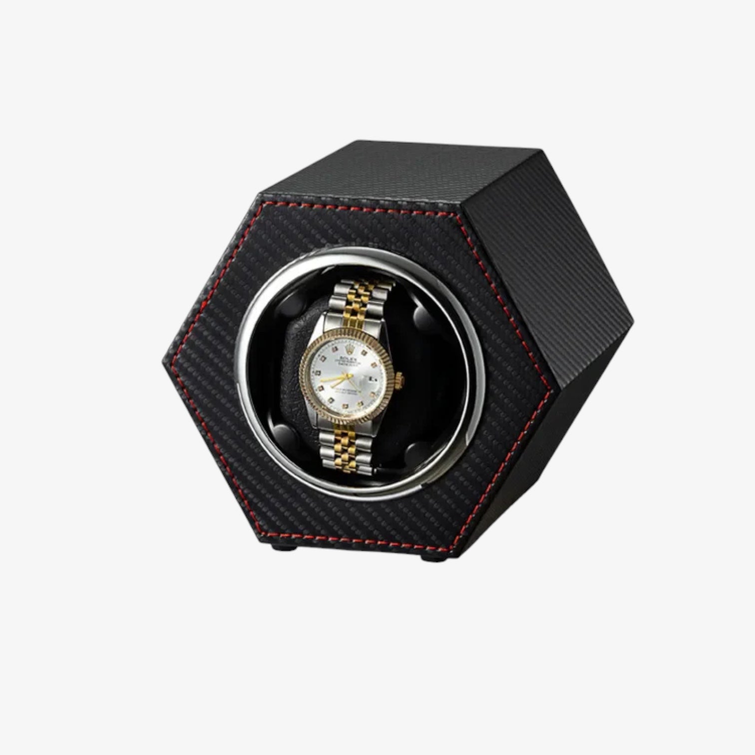 Mini Remontoir Montre Cuir Hexagonal Compact