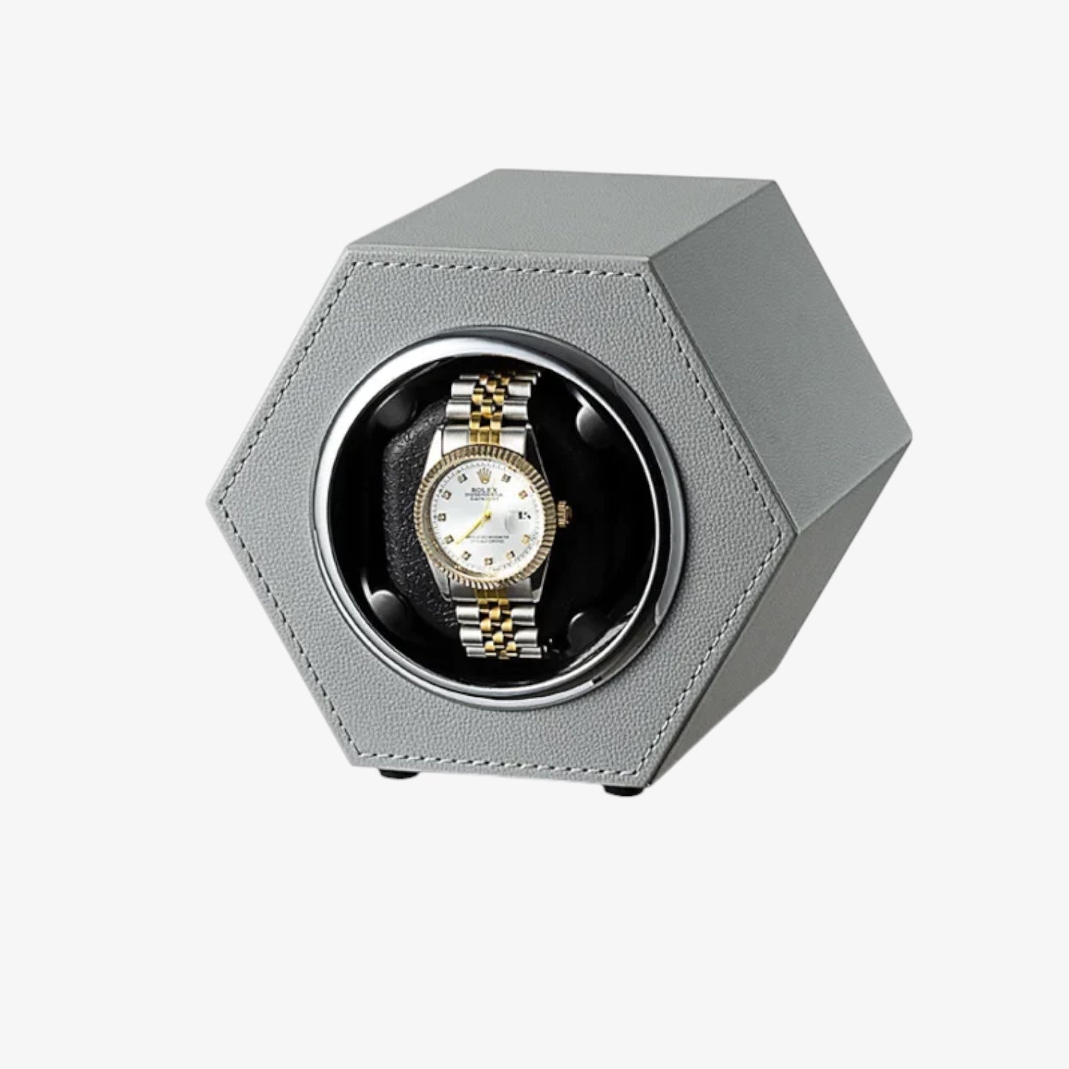 Mini Remontoir Montre Cuir Hexagonal Compact
