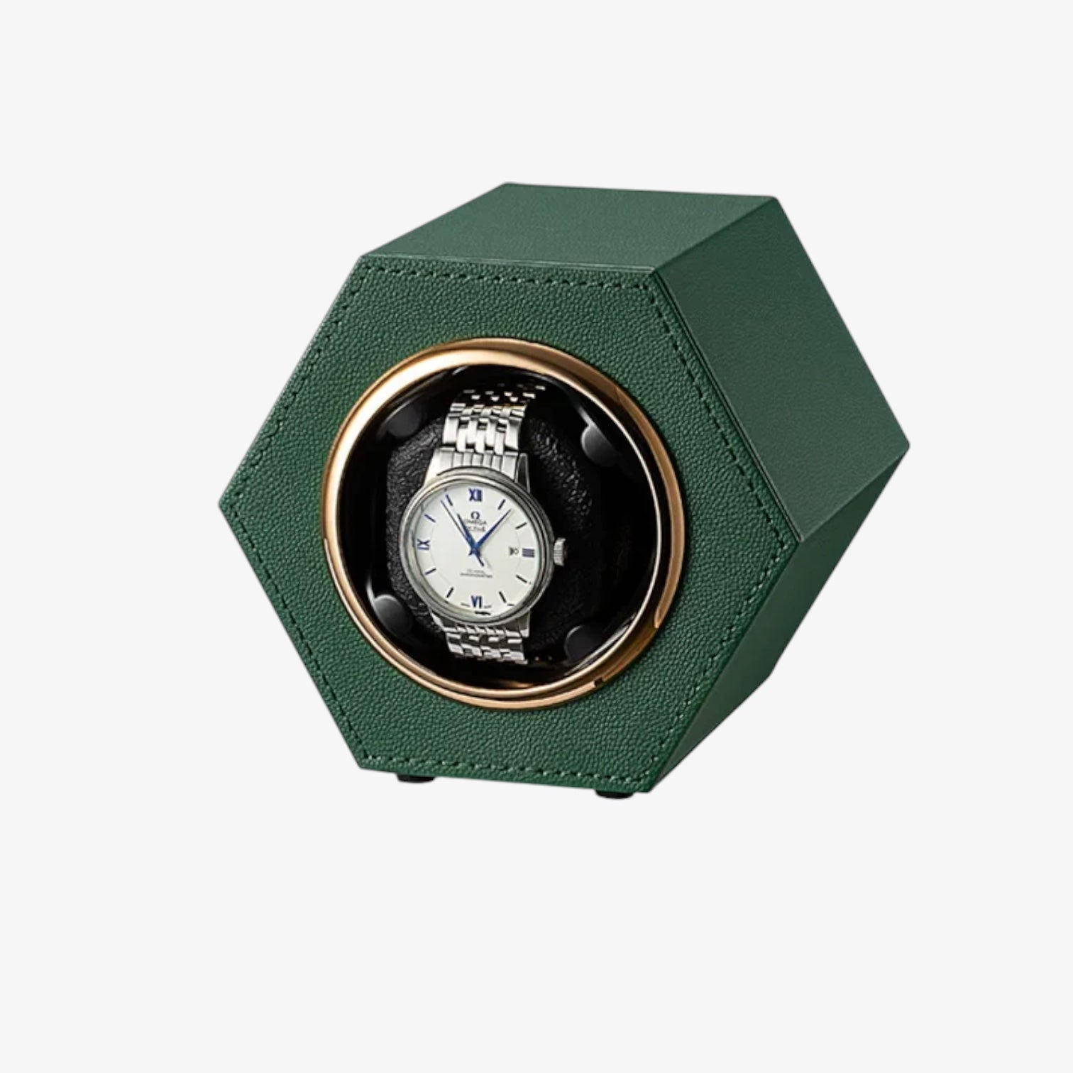 Mini Remontoir Montre Cuir Hexagonal Compact