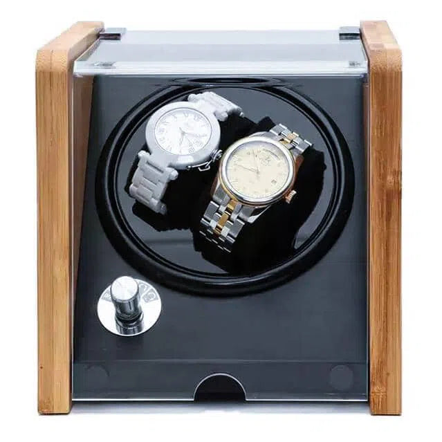 Remontoir Montre Bois Bambou Classique 2 Places