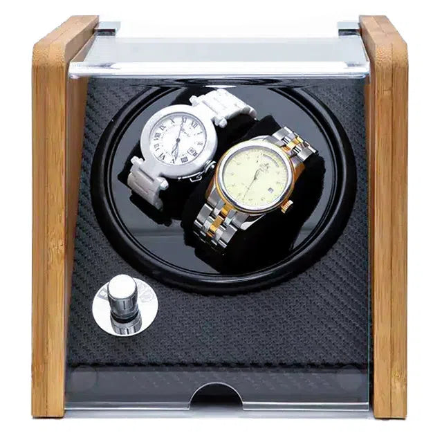 Remontoir Montre Bois Bambou 2 Emplacements Premium