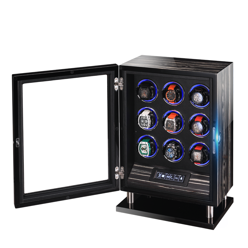Coffre Fort Montre Bois Noir Prestige 9 Places