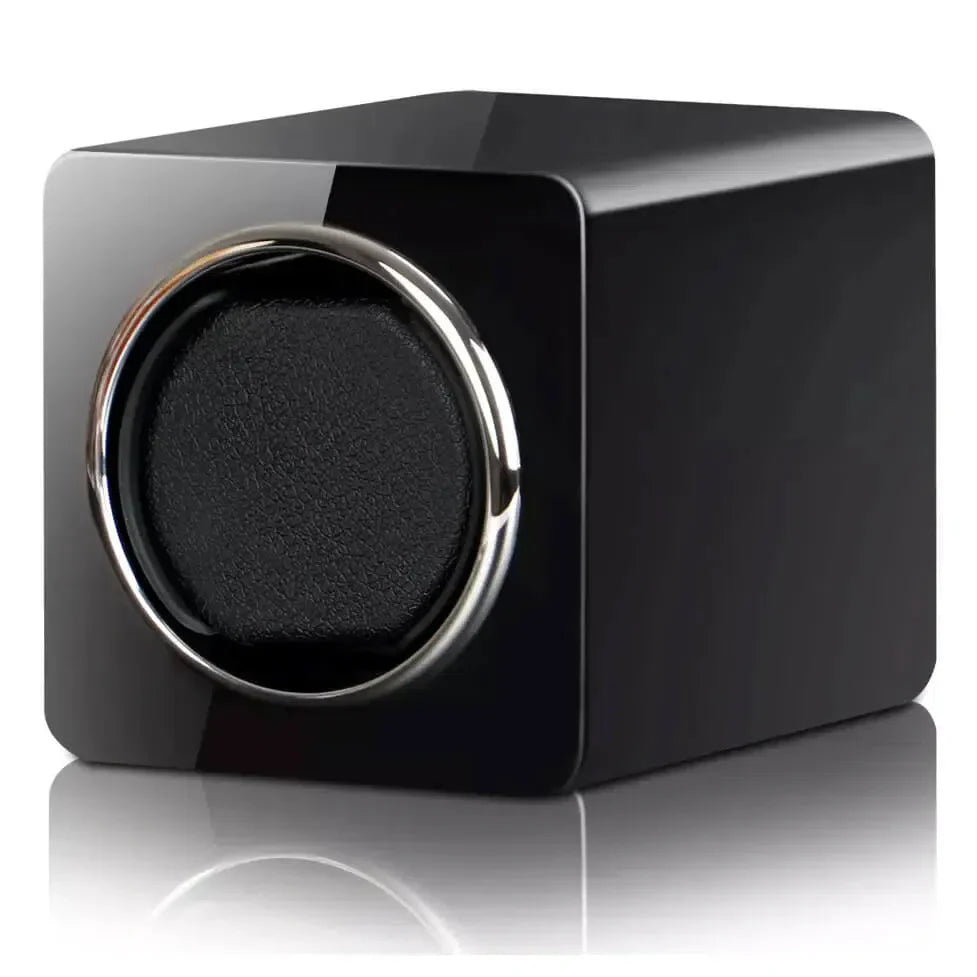 Remontoir Montre Cuir Prisme Moderne Noir 1 Place