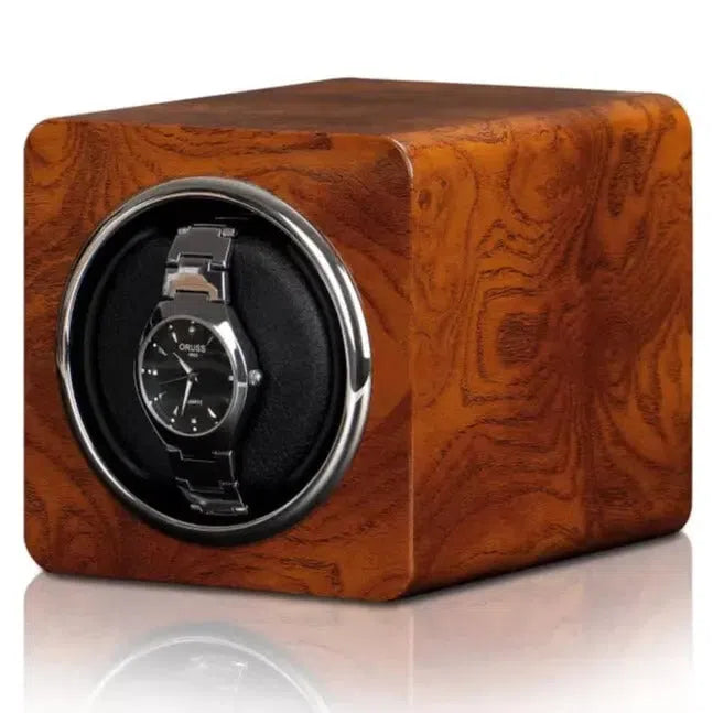 Remontoir Montre Bois Teck Prisme 1 Place