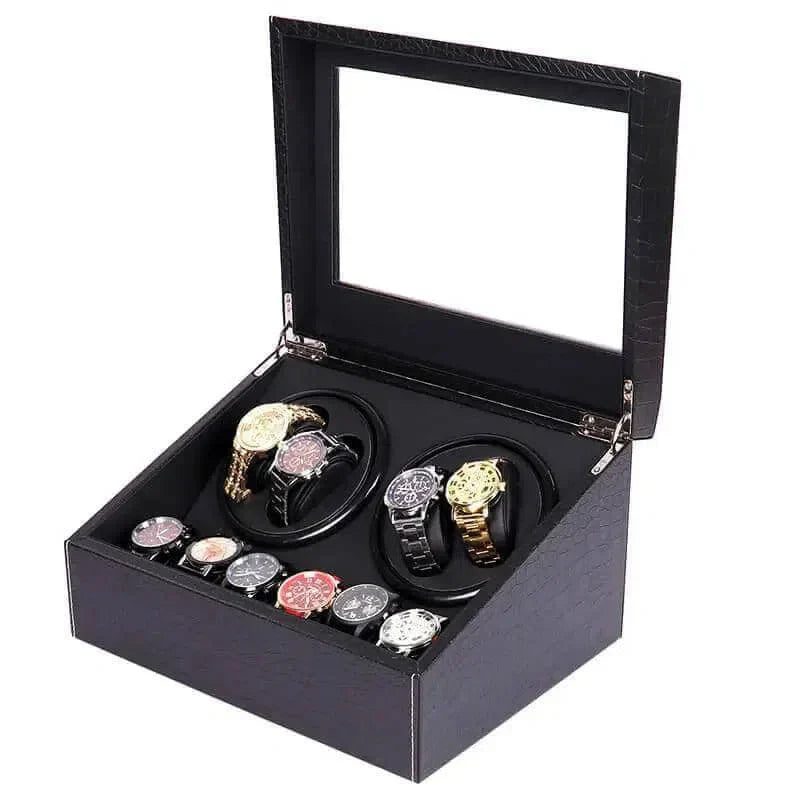 Coffre Fort Montre Cuir Noir 4 Places Vitrine