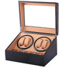 Coffre Fort Montre Cuir Noir 4 Remontoirs Automatiques