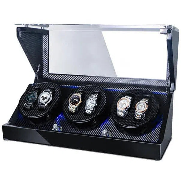 Coffre Fort Montre Cuir Noir 6 Places
