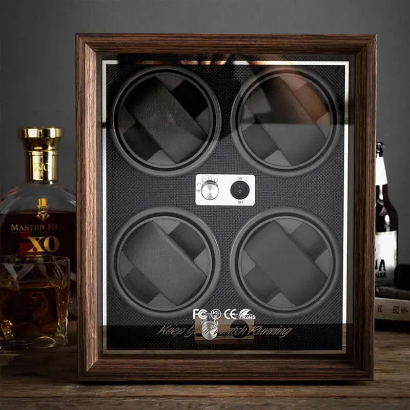 Coffre Fort Montre Bois Ardoise Vitrine Verre