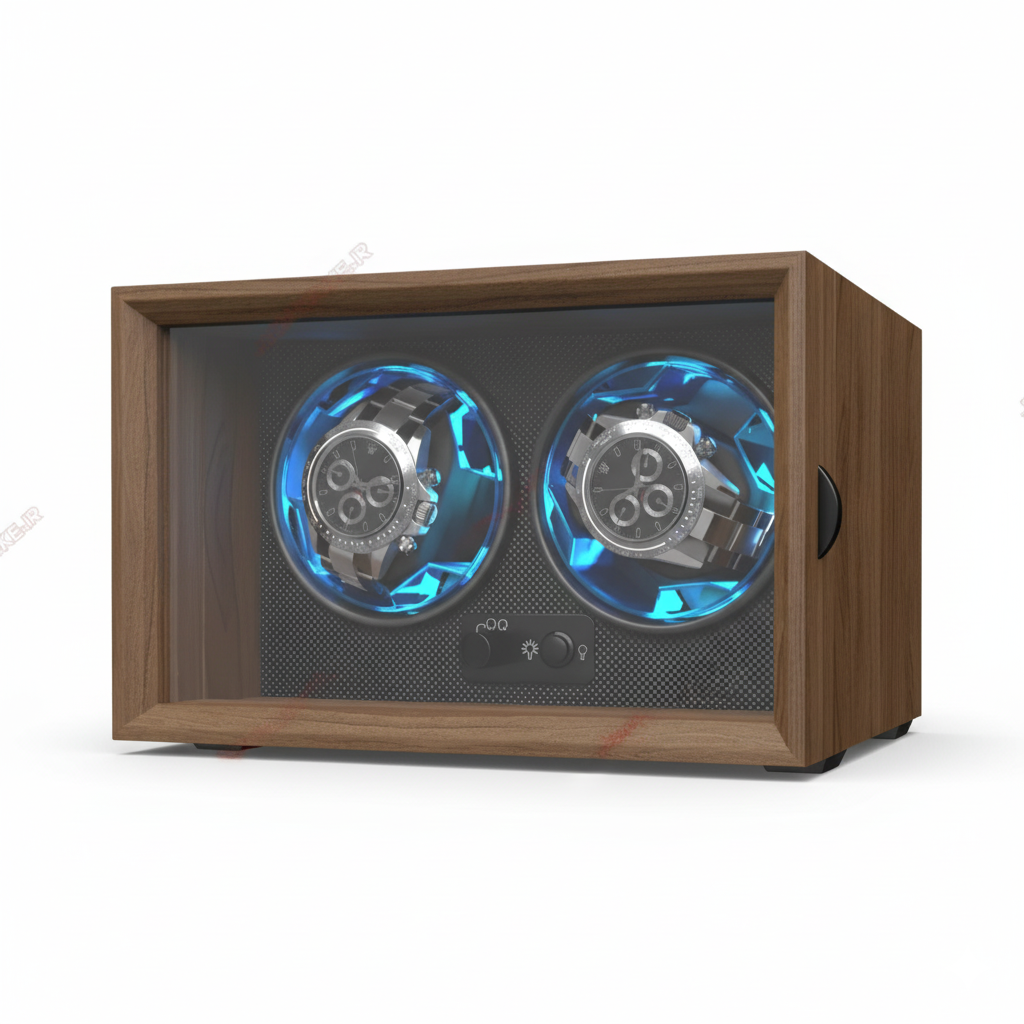 Remontoir Montre Similicuir LED Bleue Silencieux
