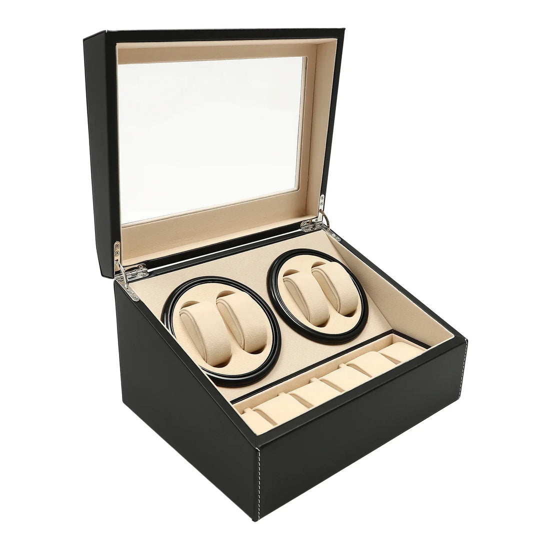 Remontoir Montre Automatique 4 Montres Simili Cuir 6 Rangements