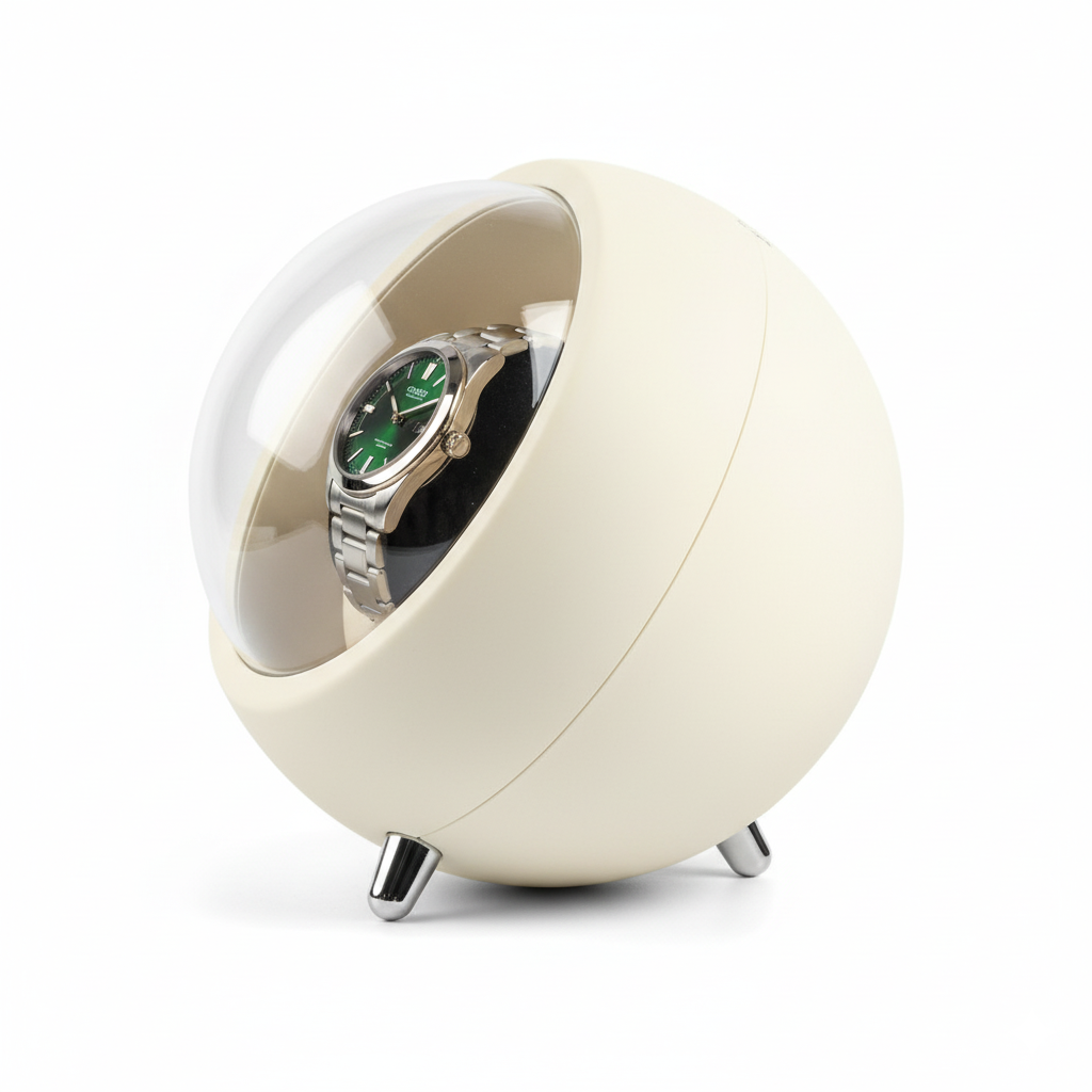Remontoir Montre Cuir Silencieux Blanc