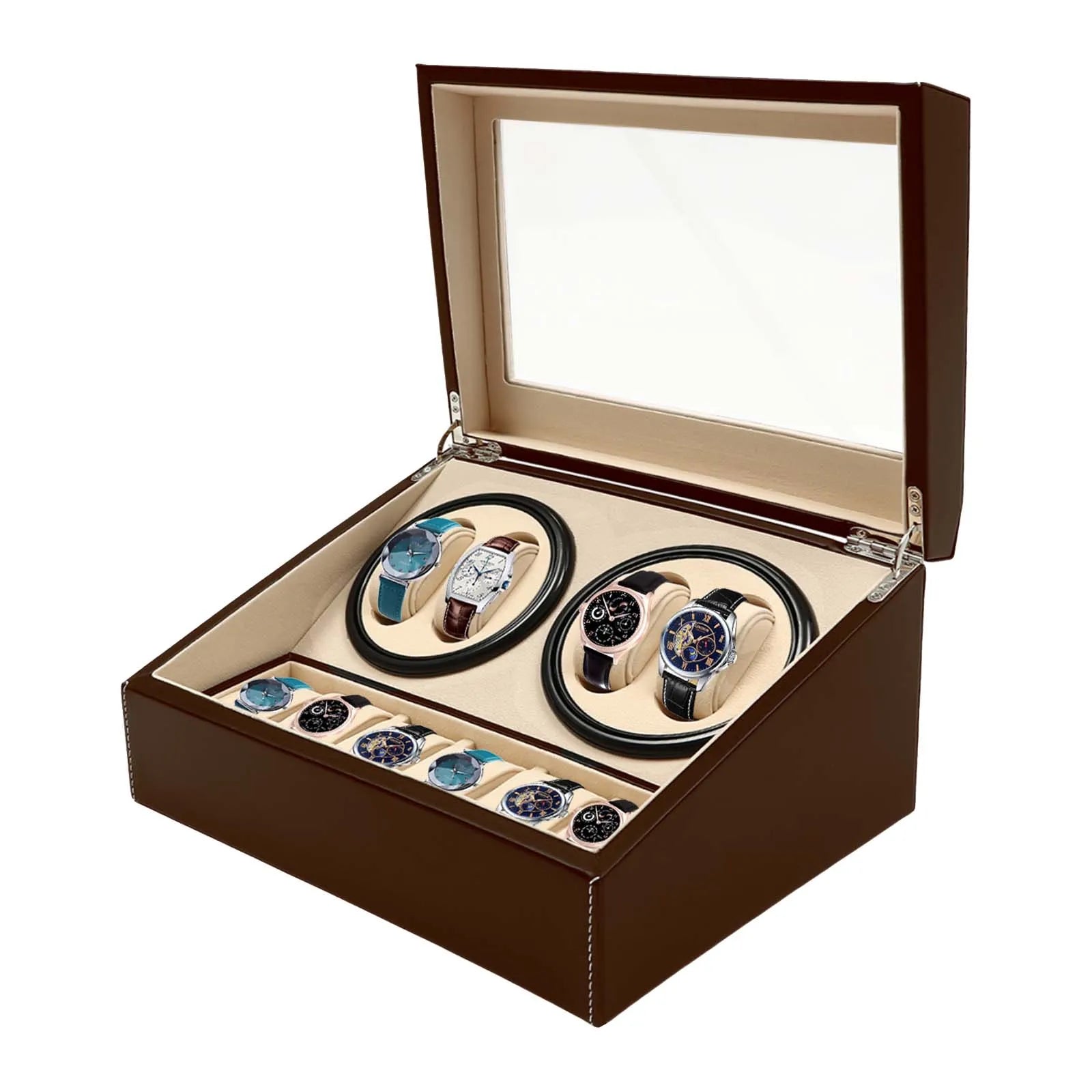 Remontoir Montre Cuir 10 Places Silencieux