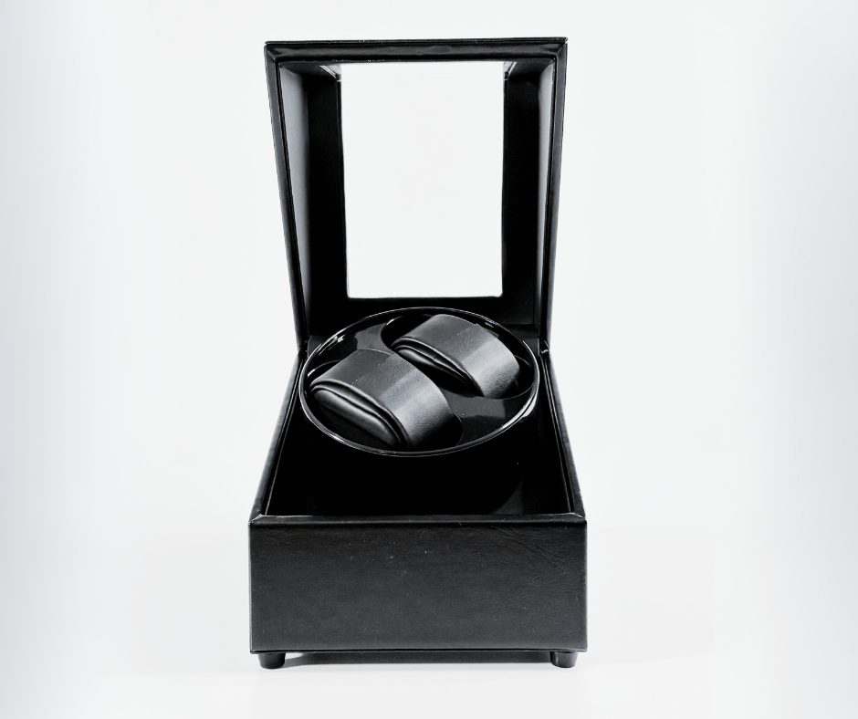 Remontoir Double Montres Cuir Silencieux Vitrine
