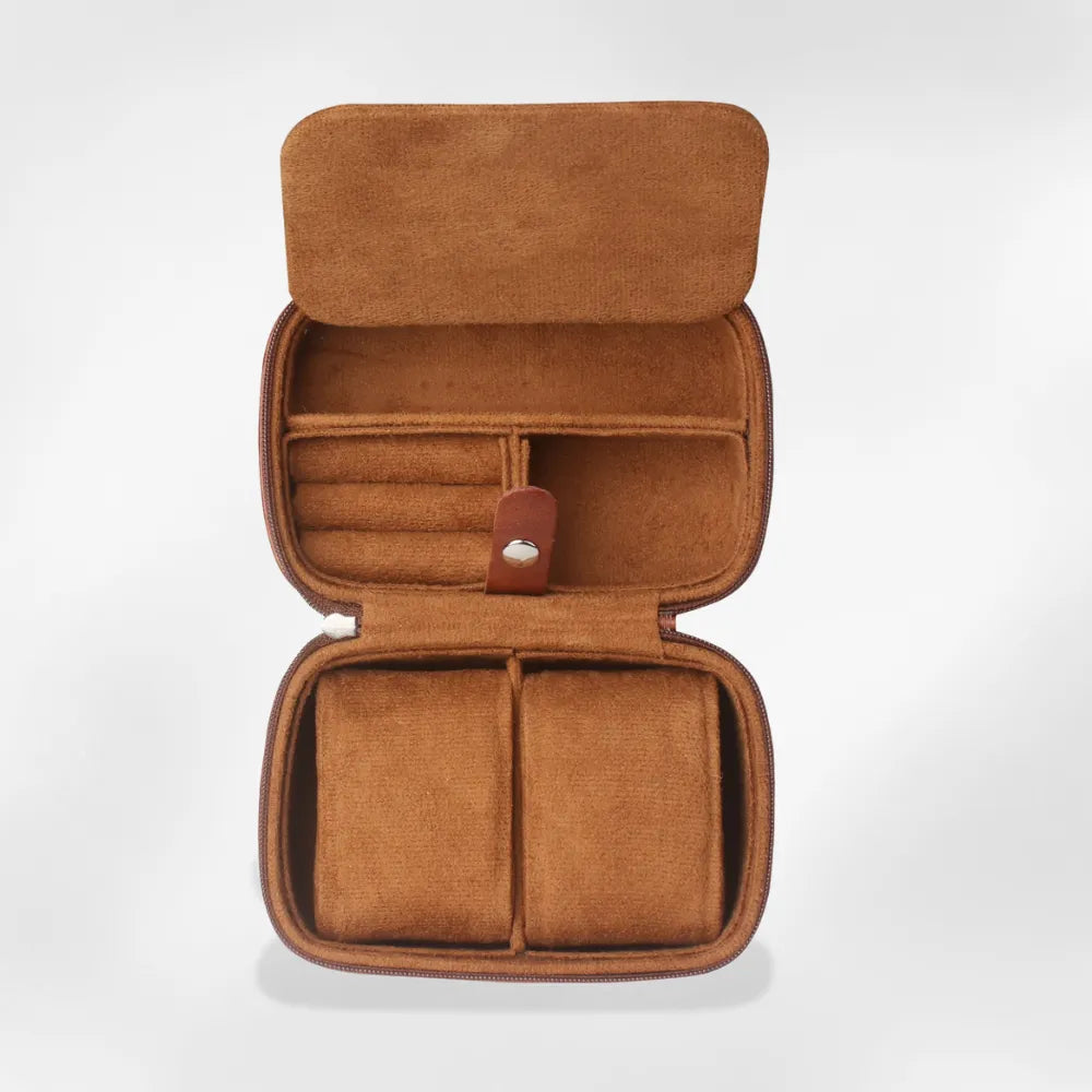 Boîte à Bijoux Cuir Homme Voyage Compact