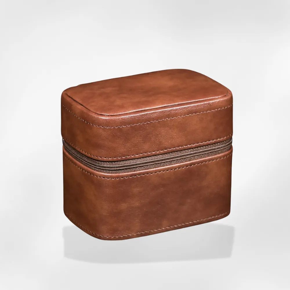 Boîte à Bijoux Cuir Homme Voyage Compact