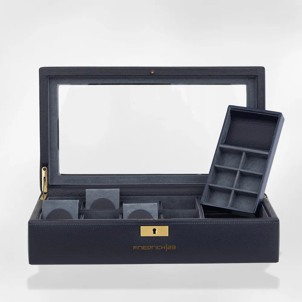 Coffre Fort Montre Bois Cuir 8 Places