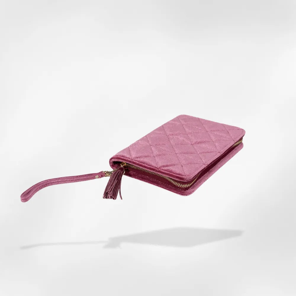 Pochette Bijoux Velours Matelassé Voyage