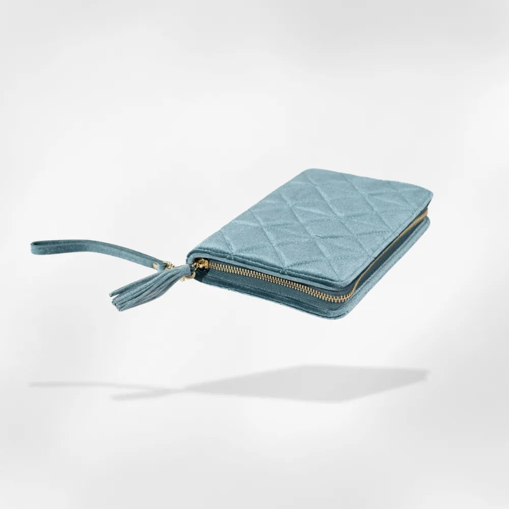 Pochette Bijoux Velours Matelassé Voyage