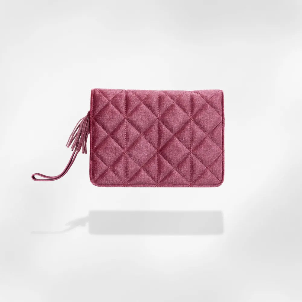 Pochette Bijoux Velours Matelassé Voyage