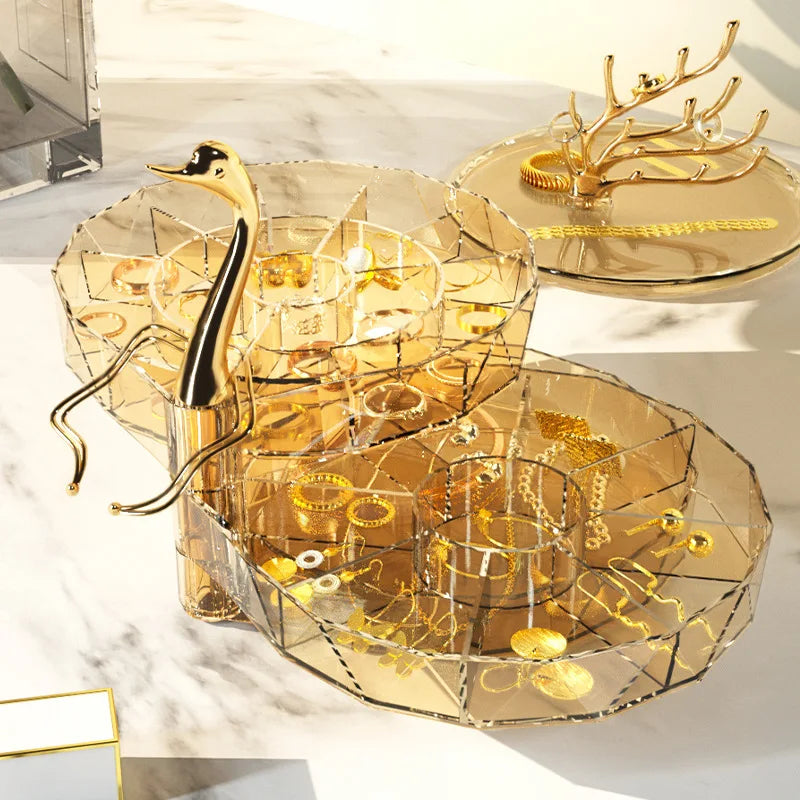 Boîte à Bijoux Plastique Transparente Multicouches