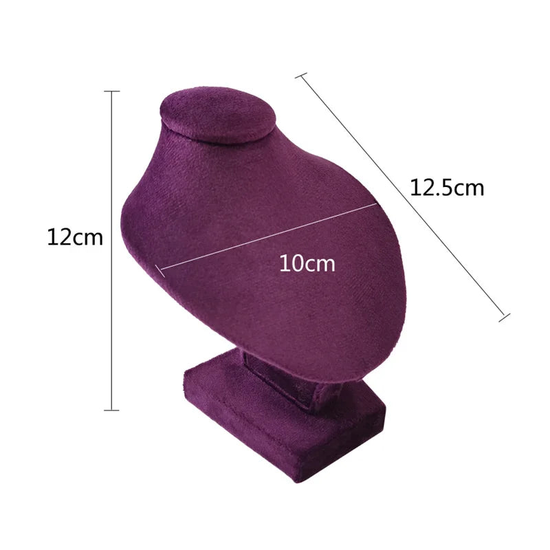 Présentoir Collier Buste Velours Plat Compact