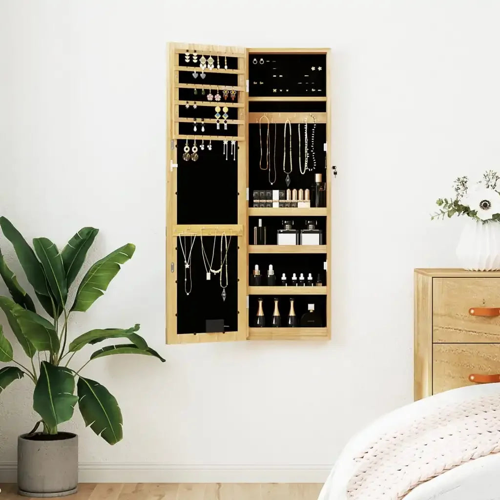 Boîte Bijoux Bois Murale Blanche LED 106 cm