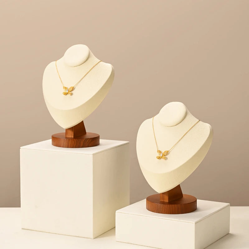Buste Collier Bois Portrait Mannequin Vitrine