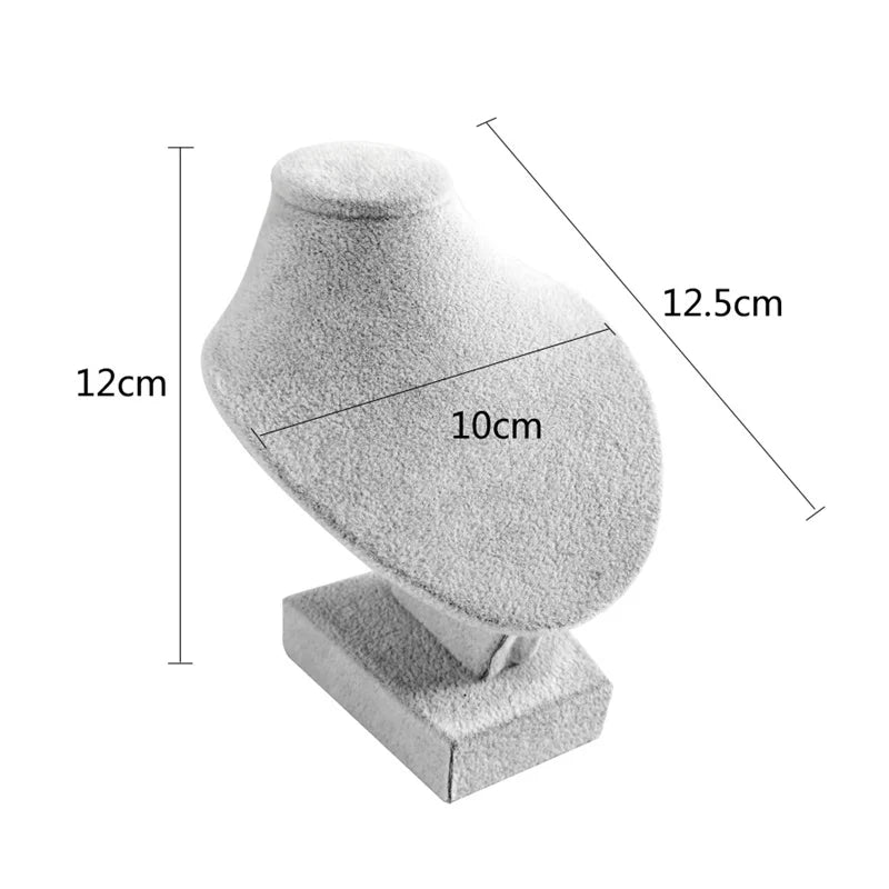 Présentoir Collier Buste Velours Plat Compact
