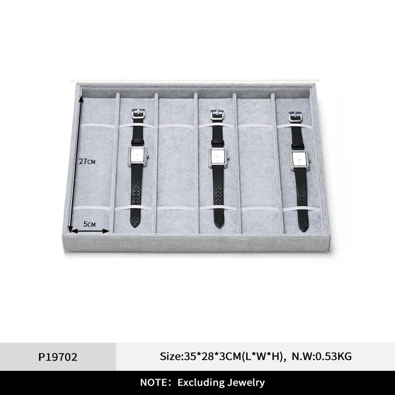 Plateau Montre 6 Emplacements Cuir Velours