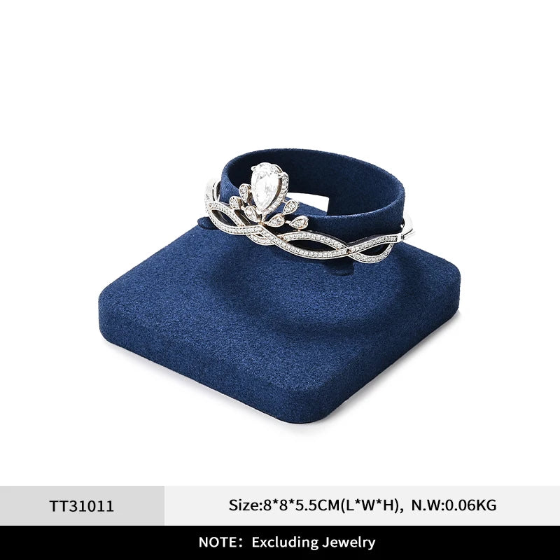 Buste Bijoux Cuir Bleu Modulable Vitrine